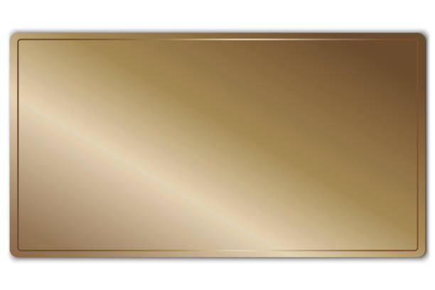 istock Vector background of bronze plaque. Metal texture with a gradient. Steel sheet with a frame. Vector image. Stock template. 1268635786