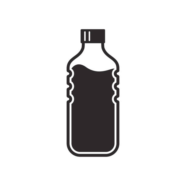 ilustraciones, imágenes clip art, dibujos animados e iconos de stock de icono de botella ilustración de diseño vectorial - packaging bottle plastic wine