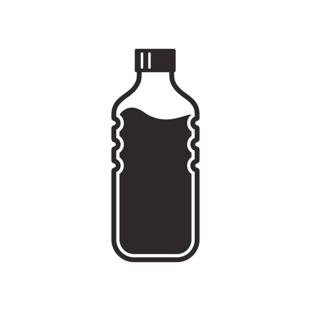 ilustrações, clipart, desenhos animados e ícones de ilustração de design vetorial ícone de garrafa - packaging bottle plastic wine