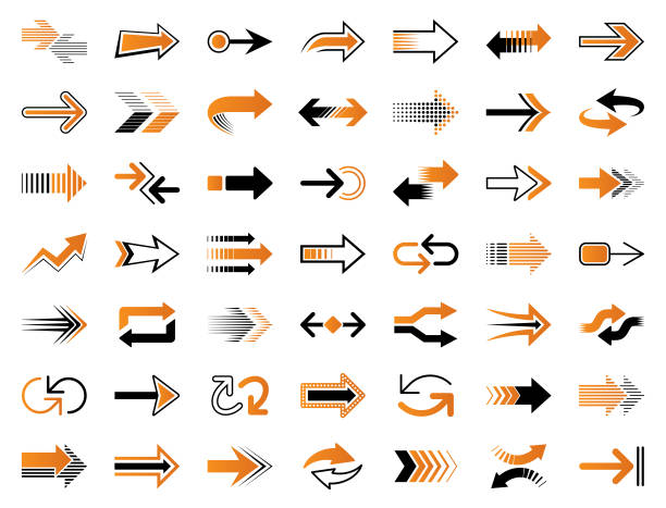 pfeile - vector interface icons arrow sign two objects stock-grafiken, -clipart, -cartoons und -symbole