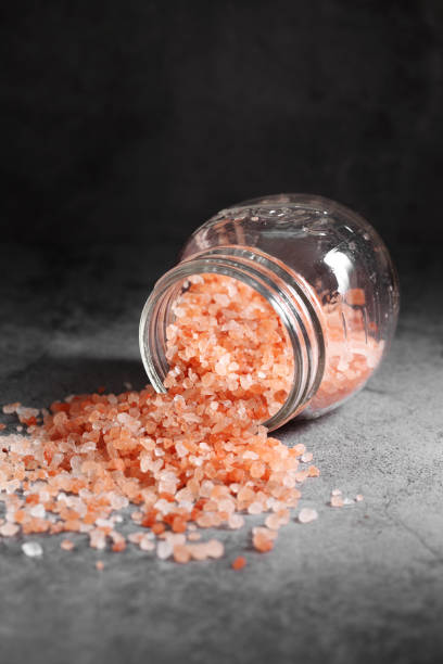 istock Himalayan pink salt in glass bottle at loft kitchen 1268650097