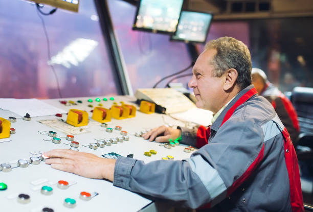 Control panel. Plant for the production of steel. Control panel. Plant for the production of steel nuclear energy stock pictures, royalty-free photos & images