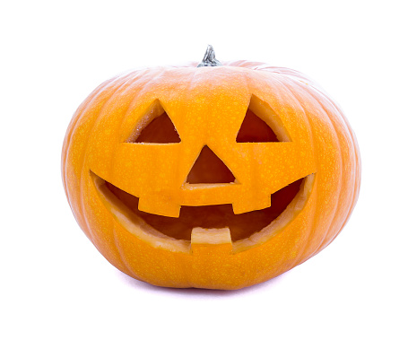 Halloween concept - pumpkin Jack-O-Lantern isolated on white background