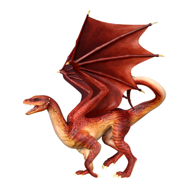istock 3D illustration fantasy dragon on white 1268656265
