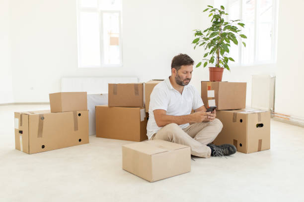 Moving day - new apartment stock photo