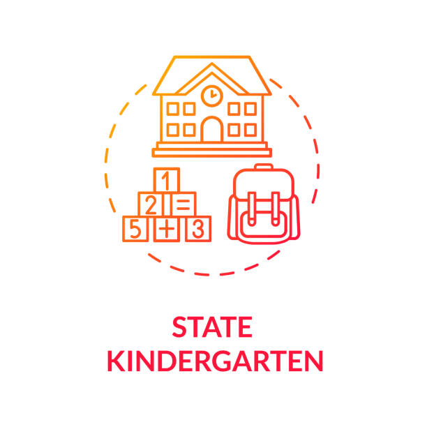 Kids state kindergarten concept icon Kids state kindergarten concept icon. Toddlers public preschool. Childcare, Parenthood. Early childhood education idea thin line illustration. Vector isolated outline RGB color drawing school counselor stock illustrations