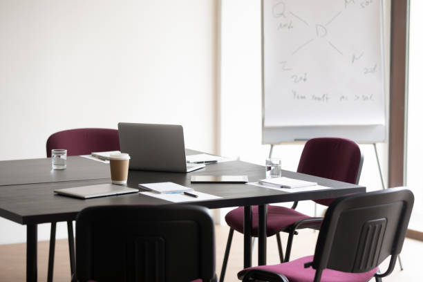 istock Office meeting room with no people during short break 1268659470