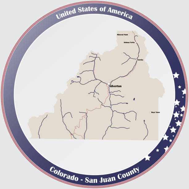 karte von san juan county in colorado - puerto rico map vector road stock-grafiken, -clipart, -cartoons und -symbole