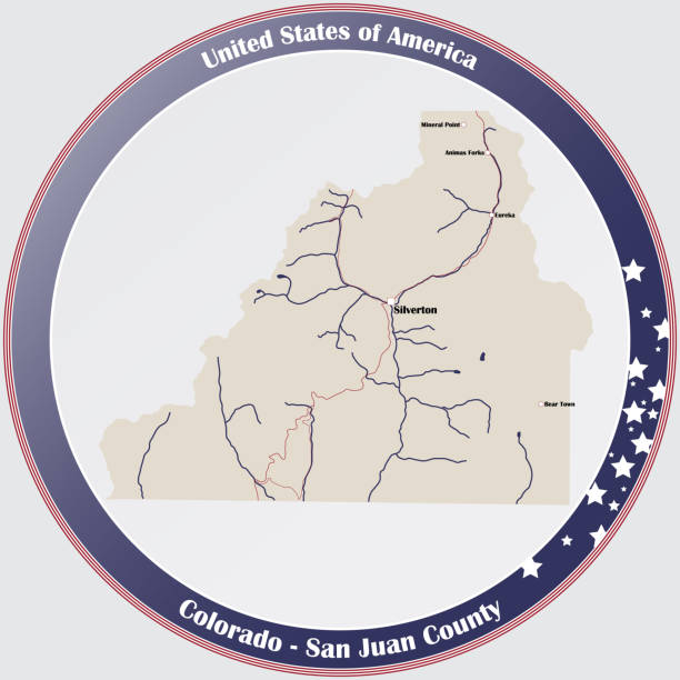 mapa hrabstwa san juan w kolorado - puerto rico map vector road stock illustrations