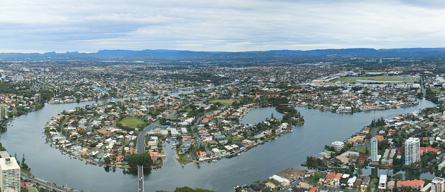 Aerial view of urban at Gold Coast, Queensland, Australia