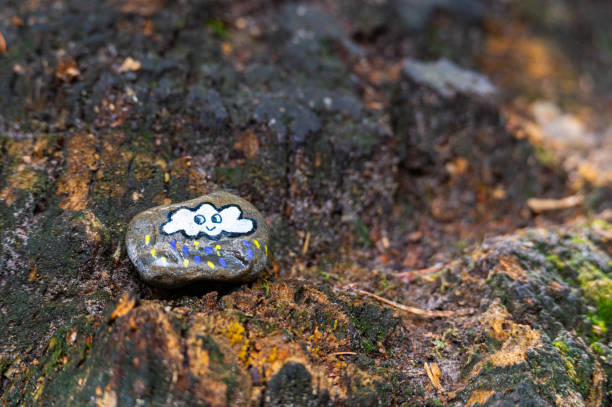 istock small painted stones  can be found in unusual places like here in the forest 1268671357