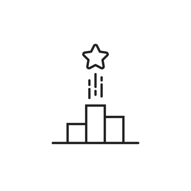 cienka linia czarna ikona jak prosta gwiazda w górę - second amendment stock illustrations