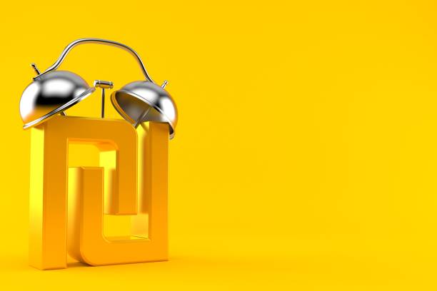 istock Shekel currency symbol with alarm clock 1268671484