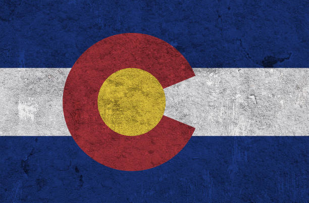 istock Flag of Colorado on weathered concrete 1268676927