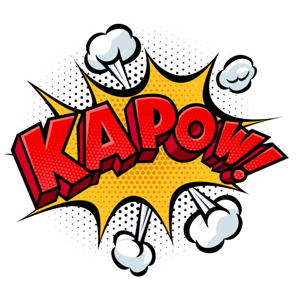 Kapow Text On Comic Book Exploding Shape.