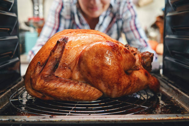 istock Roasting Turkey in the Oven for Holiday Dinner 1268686161