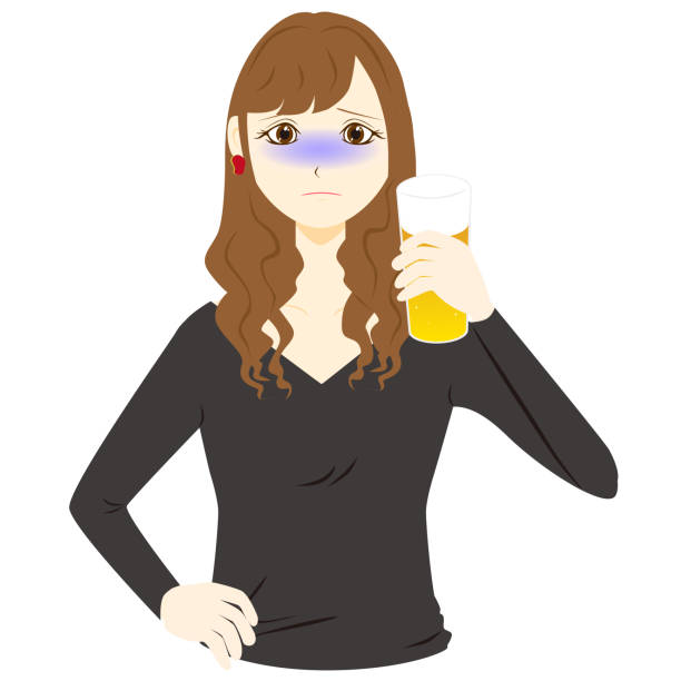 飲むビールを持っている女性 - after work beautiful people beer beer bottle点のイラスト素材／クリップアート素材／マンガ素材／アイコン素材