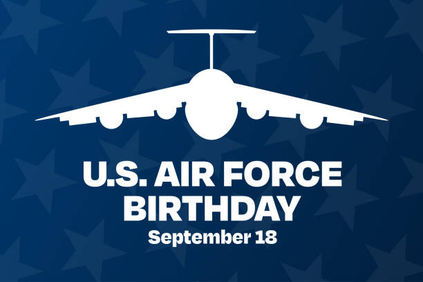 U.S. Air Force Birthday. September 18. Holiday concept. Template for background, banner, card, poster with text inscription. Vector EPS10 illustration