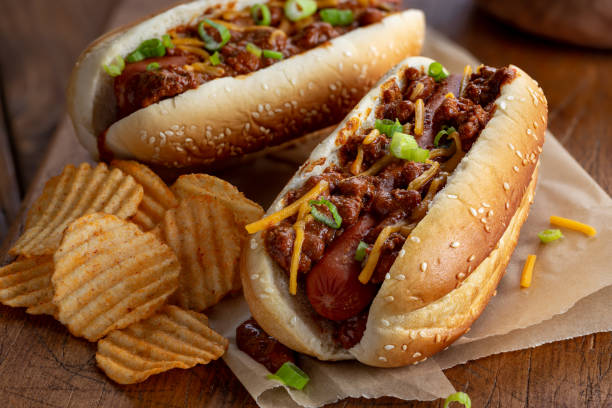 istock Chili Hot Dog With Cheese and Onion 1268689126