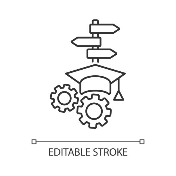 ilustrações de stock, clip art, desenhos animados e ícones de college major pixel perfect linear icon - major