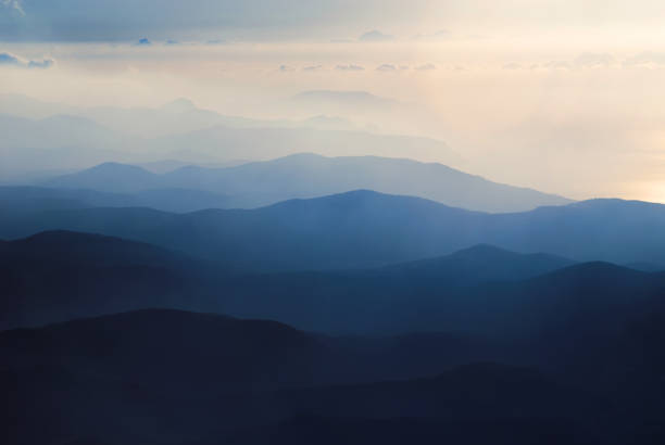 istock A chain of distant blue hills at dawn 1268690021