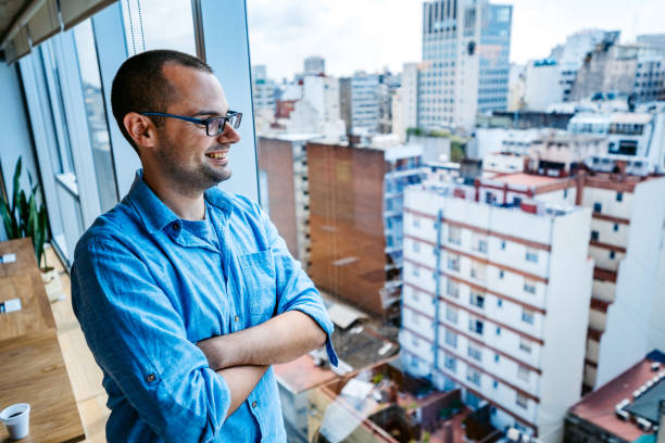 istock Man enjoying in Buenos Aires cityscape 1268691602