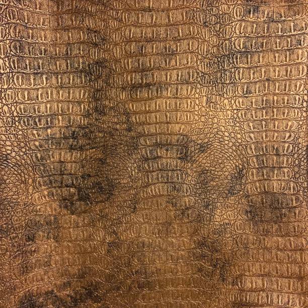 istock Artificial leather texture with croc skin pattern in bronze color 1268696335