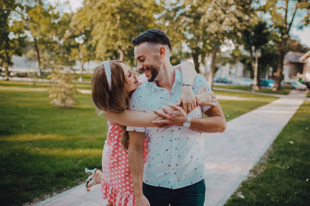 istock The young couple enjoys a sunny day 1268699346