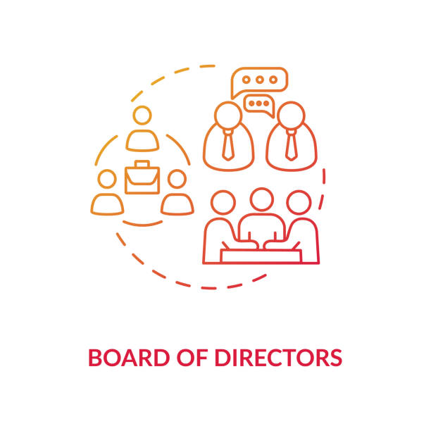 Board of directors concept icon Board of directors concept icon. Corporation members. Company CEO. Business top management. Shareholders idea thin line illustration. Vector isolated outline RGB color drawing general manager stock illustrations