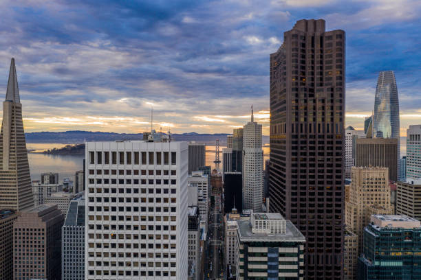 istock Aerial View Sunrise in SF  Financial District 1268710736