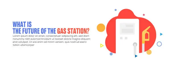 Vector illustration of Design element related to gasoline pomp, gas station, fuel consumption, transportation