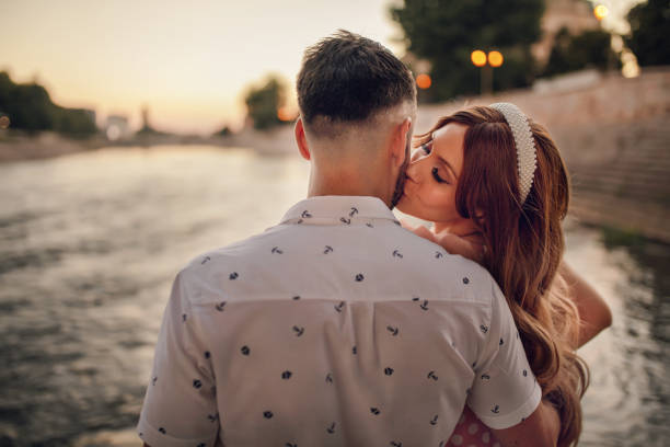 istock Happy young couple enjoying a romantic moment 1268713103