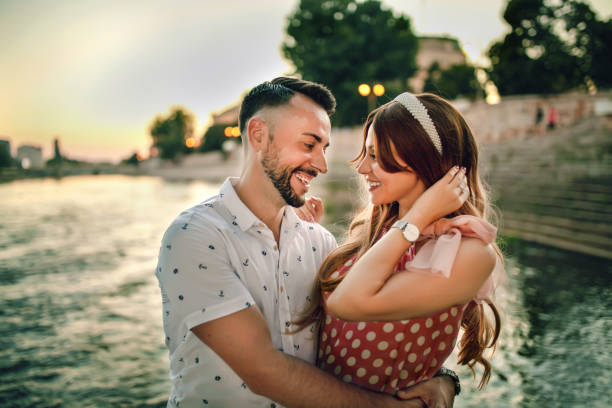 istock Happy young couple enjoying a romantic moment 1268713209