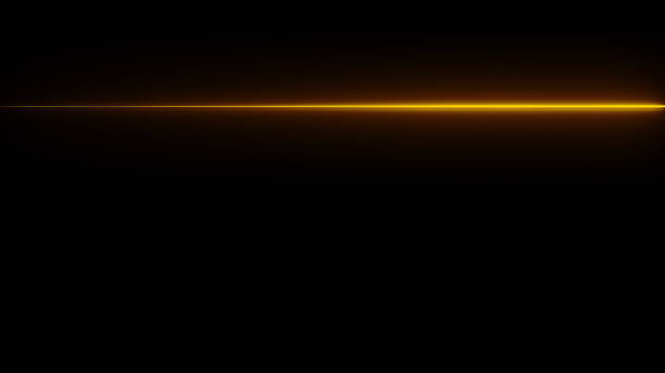 Periodic color horizontal lines on a dark background, computer generated. 3d rendering of neon scan