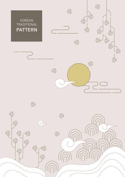 전통적인 패턴 - 추석 stock illustrations