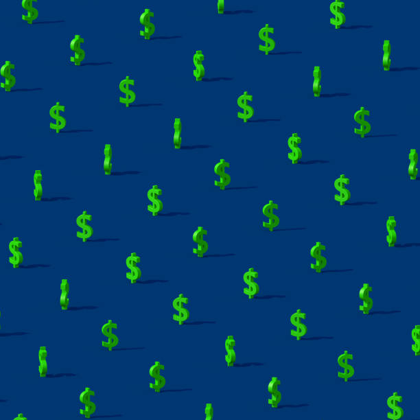 istock Green dollar sign. Blue background. Abstract illustration, 3d render. 1268714601