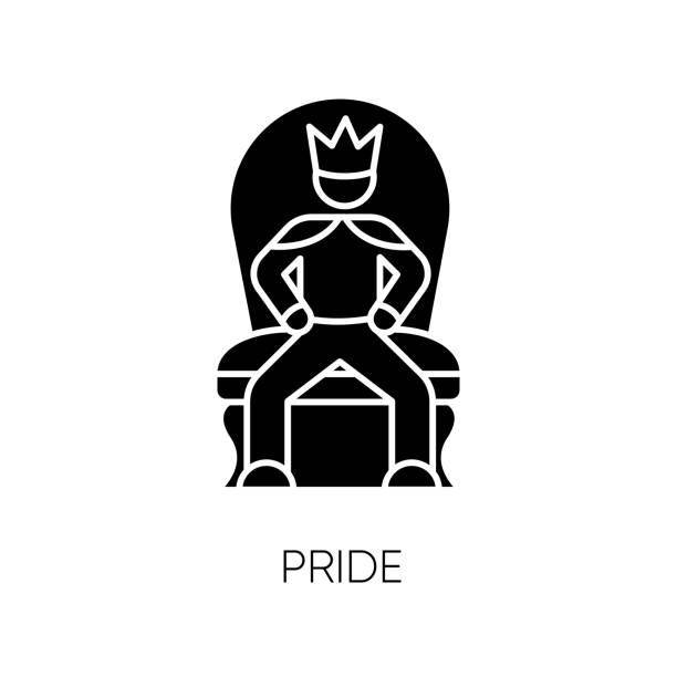 illustrazioni stock, clip art, cartoni animati e icone di tendenza di icona del glifo nero pride - sinner