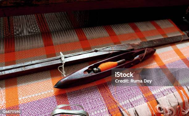 Wooden Handloom Shuttles From India Stock Photo - Download Image Now - Sari, India, Weaving