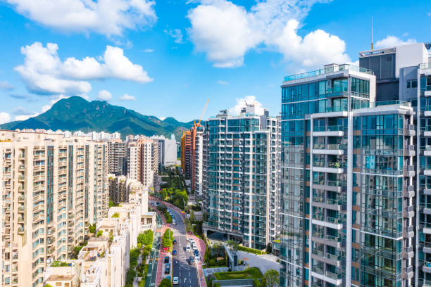 istock Crowded apartment block in Pak Shek Kok, Hong Kong 1268720818