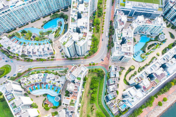 istock Crowded apartment block in Pak Shek Kok, Hong Kong 1268721018