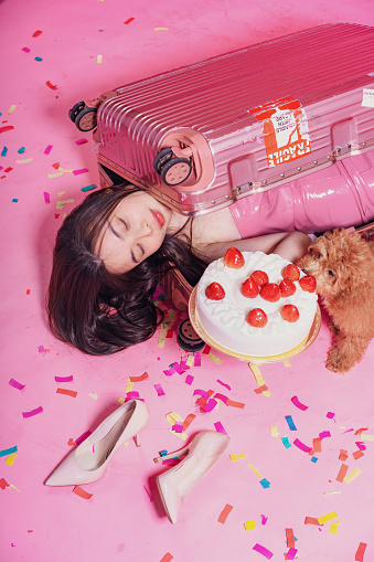 Avant garde pink-themed concept photo shoot