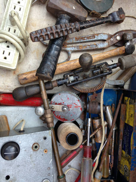 istock Large Group of Rusted Old Tools at a Flea Market 1268735863