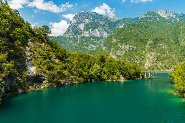 istock lake Mis in the dolomites in Italy 1268743145