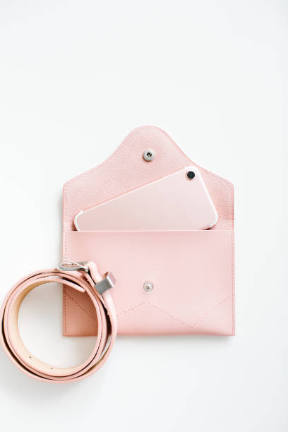 istock Pink waist bag on a white background 1268745002
