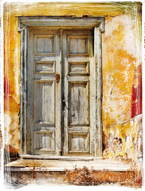 artistic retro background - Old  Doors of Greece