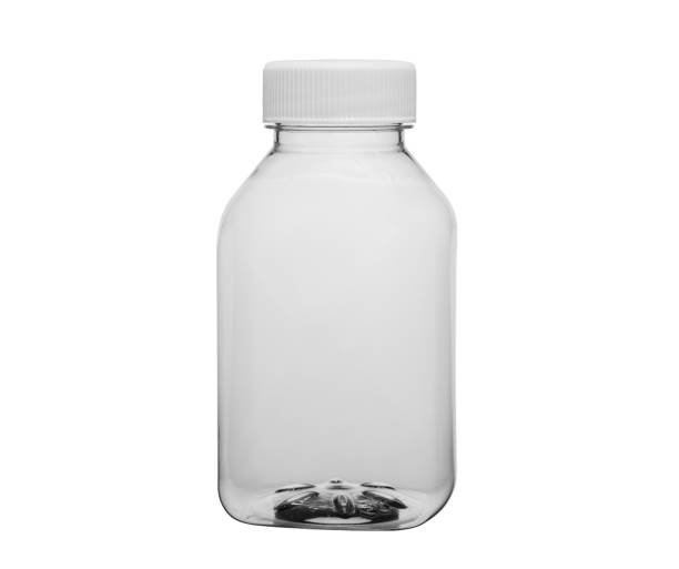 istock Clear empty plastic pill bottle. Isolated on a white background, close-up 1268769720