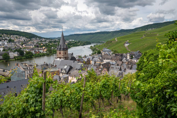 Panoramic image of Bernkastel close to the Moselle river, Germany