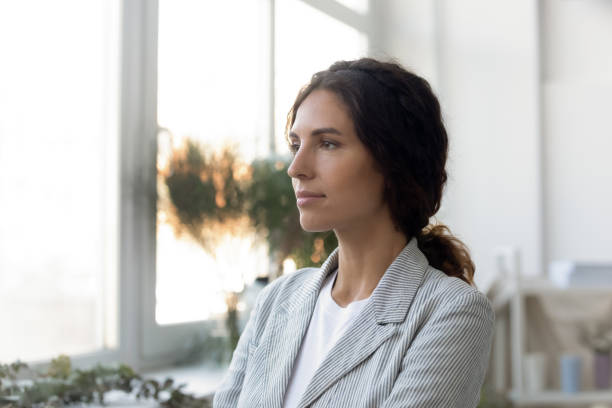 istock Millennial professional decorator thinking of business problems. 1268788612