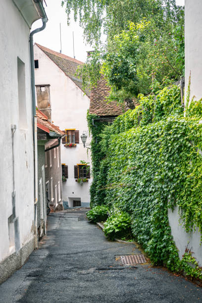 Scenic narrow street in a small austrian town