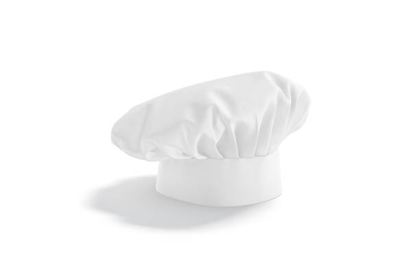 istock Blank white toque chef hat mock up stand, side view 1268792061